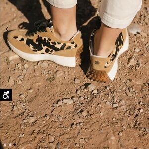 Steve Madden Tan and Black Animal Print Sneakers